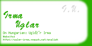 irma uglar business card